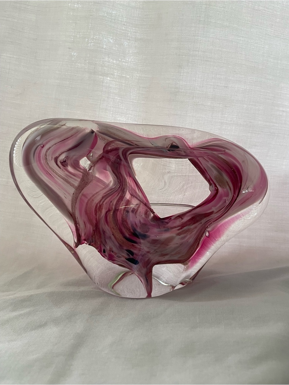 David Goldhagen Signed Studio Art Glass Loop Sculpture Ltd Ed 10/88
